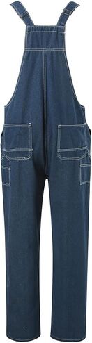 Men'S Bib Overall Denim Loose Fit Jumpsuit With Adjustable Straps And Convenient Tool Pockets in Saudi Arabia