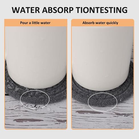 8 Pcs Drink Coasters with Holder, Minimalist Cotton Woven 4 Colors Absorbent Coaster Set for Home Decor Tabletop Protection Suitable for Kinds of Cups, 4.3 Inches，Grey Series in Saudi Arabia