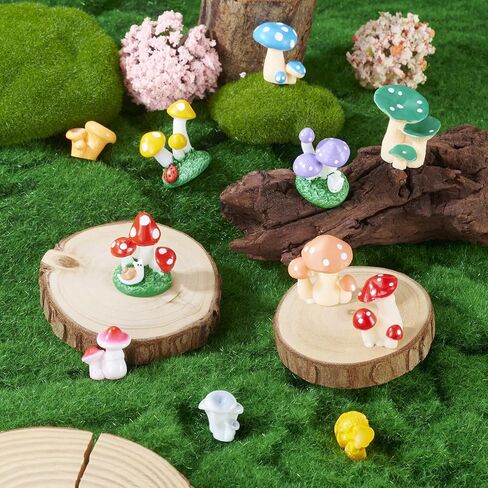 32PCS Mini Mushrooms Cute Tiny Mushrooms Figurines Ornament Resin Mushrooms Statue for Micro Landscape Plant Outdoor Garden Pots Bonsai Crafts Home Room Party Decor in Saudi Arabia