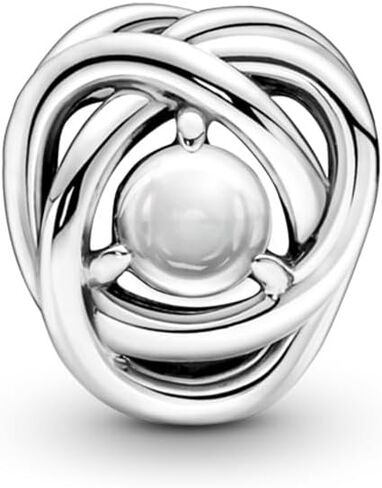 Pandora April Clear Eternity Circle Charm Charm Moments الأساور - مجوهرات نسائية مذهلة - هدية للنساء - مصنوعة من الفضة الاسترليني والزركونيا المكعبة، بدون صندوق هدايا in Saudi Arabia