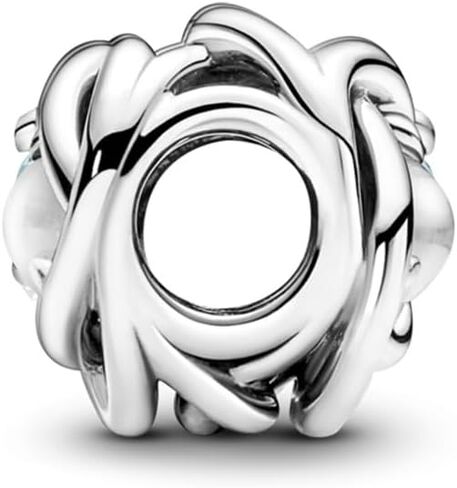 Pandora April Clear Eternity Circle Charm Charm Moments الأساور - مجوهرات نسائية مذهلة - هدية للنساء - مصنوعة من الفضة الاسترليني والزركونيا المكعبة، بدون صندوق هدايا in Saudi Arabia