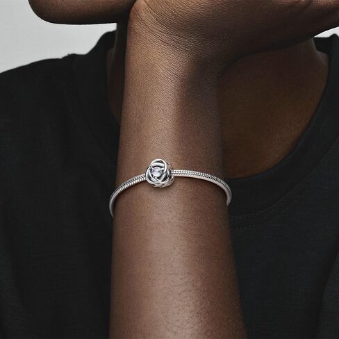 Pandora April Clear Eternity Circle Charm Charm Moments الأساور - مجوهرات نسائية مذهلة - هدية للنساء - مصنوعة من الفضة الاسترليني والزركونيا المكعبة، بدون صندوق هدايا in Saudi Arabia