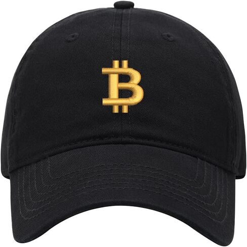 Men's Baseball Cap Bitcoin Currency Embroidered Washed Cotton Vintage Dad Gifts Hat in Saudi Arabia