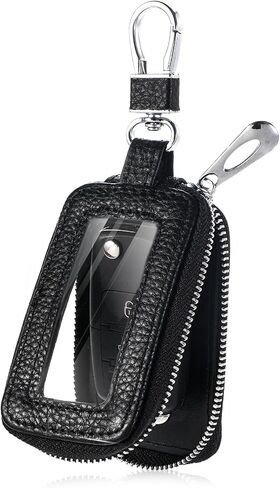 Universal Premium PU Leather Car Key Fob Case, Black, Compatible with Car, Model 651103 1-Key Shells in Saudi Arabia