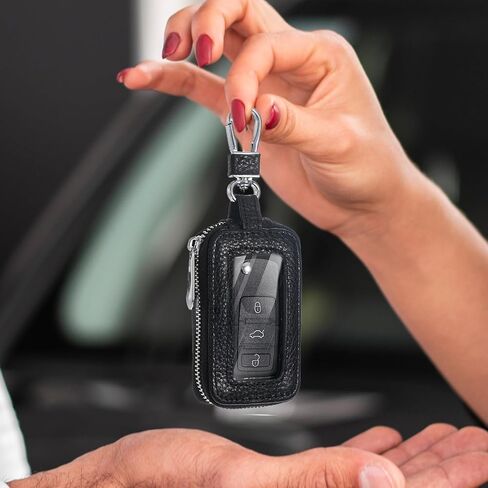 Universal Premium PU Leather Car Key Fob Case, Black, Compatible with Car, Model 651103 1-Key Shells in Saudi Arabia