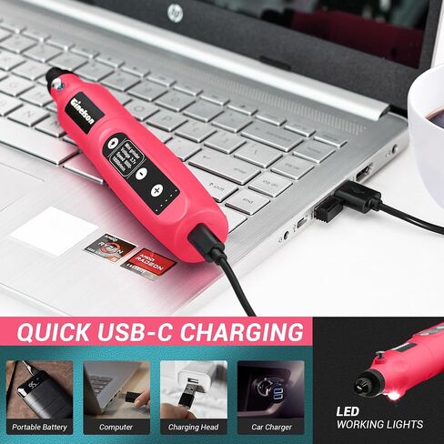 Cordless Rotary Tool, 2000 mAh Battery Pack, 5-Speed and USB-C Charging Rotary Tool Kit with 70 Accessories, Multi-Purpose 3.7V Power Rotary Tool for Sanding, Polishing, Engraving, DIY Crafts in Saudi Arabia