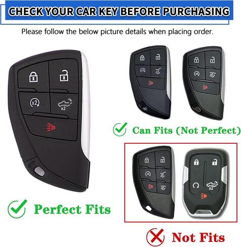 TOMALL 2 Pack for GMC Key Fob Cover Rubber Compatible with Chevy Suburban 1500 Tahoe GMC Yukon Denali in Saudi Arabia