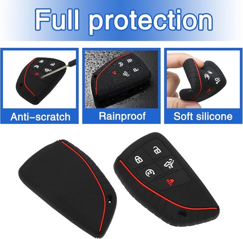 TOMALL 2 Pack for GMC Key Fob Cover Rubber Compatible with Chevy Suburban 1500 Tahoe GMC Yukon Denali in Saudi Arabia