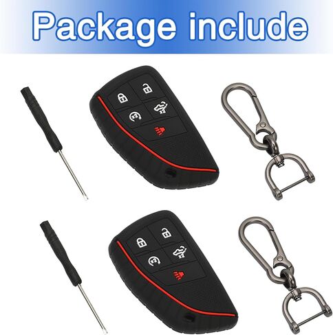 TOMALL 2 Pack for GMC Key Fob Cover Rubber Compatible with Chevy Suburban 1500 Tahoe GMC Yukon Denali in Saudi Arabia