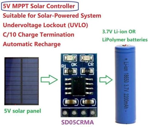 وحدة Fafeicy الشمسية، 1A 4.4-6.5V مدخل 4.2V مخرج LiPo Li-ion شاحن بطارية ليثيوم MPPT وحدة تحكم بالطاقة الشمسية (بدون دبوس)، وحدة in Saudi Arabia