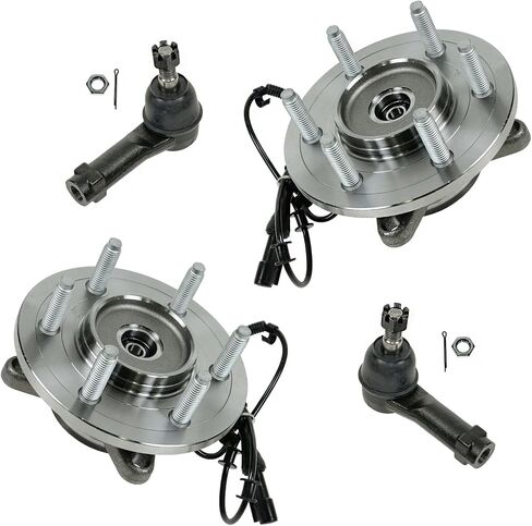 TRQ Front Steering & Drivetrain Kit Tie Rod Wheel Hub Bearing Assembly Compatible with 2004-2007 INFINITI QX56 2005-2007 Nissan Armada 2004 Pathfinder Armada TITAN in Saudi Arabia