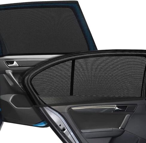 Car Window Shades, 2 Pack Breathable Stretch Mesh Side Car Window Sun Shades, Back Window Covers for Truck, SUV, Van in Saudi Arabia