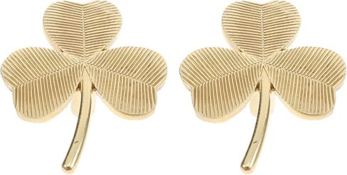 QianShi 2pcs Brass Shamrock Drawer Pull Knobs Kitchen Closet Knobs Vintage Dresser Wardrobe Door Decorative Handles Leaf Shaped Pulls Hardware Home Bedroom St. Patrick's Day Decor (Shamrock) in Kuwait