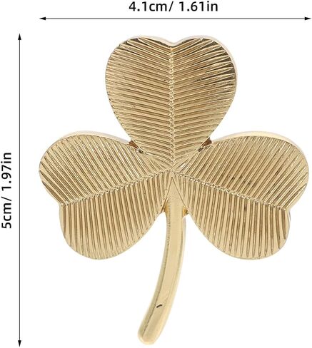 QianShi 2pcs Brass Shamrock Drawer Pull Knobs Kitchen Closet Knobs Vintage Dresser Wardrobe Door Decorative Handles Leaf Shaped Pulls Hardware Home Bedroom St. Patrick's Day Decor (Shamrock) in Kuwait