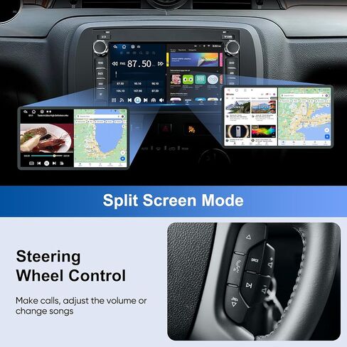 راديو ستيريو للسيارة 8 بوصة لسيارة شيفروليه تشيفي سيلفرادو/جي إم سي سييرا يوكون/بويك إنكليف أندرويد 12 Auto Carplay 8Core QLED شاشة تعمل باللمس راديو نظام تحديد المواقع والملاحة التحكم الصوتي مرآة لاسلكية HD CAM (4+64G) in Kuwait