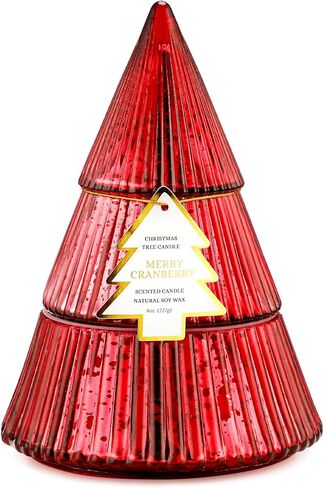 Christmas Tree Candles, Balsam & Cedar Scented Candle, Green Xmas Tree Shaped Candle, Christmas Home Table Decor Gifts for Women in Saudi Arabia