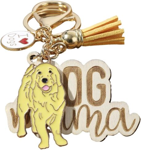 Golden Retriever Wooden Keychain Dog Zipper Cute Pendant Clip On Charm Animal Jewelry Gift Pet Lover in Saudi Arabia