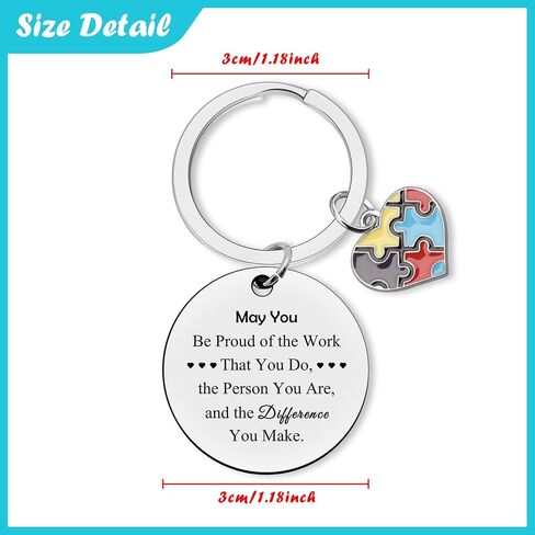 Dabihu Autism Teacher Appreciation Gifts for Women Men Thank You Keychain for ABA Therapist Special Education Teacher Gifts Autism Awareness Jewelry Retirement Christmas Birthday End of Term Gift in Saudi Arabia