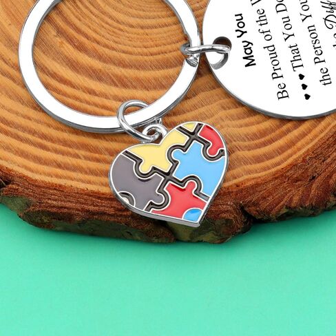 Dabihu Autism Teacher Appreciation Gifts for Women Men Thank You Keychain for ABA Therapist Special Education Teacher Gifts Autism Awareness Jewelry Retirement Christmas Birthday End of Term Gift in Saudi Arabia