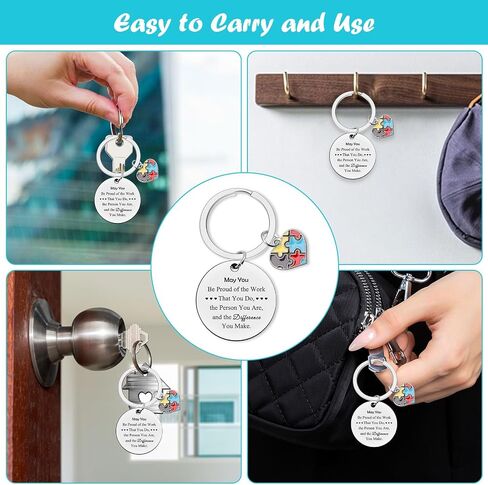 Dabihu Autism Teacher Appreciation Gifts for Women Men Thank You Keychain for ABA Therapist Special Education Teacher Gifts Autism Awareness Jewelry Retirement Christmas Birthday End of Term Gift in Saudi Arabia