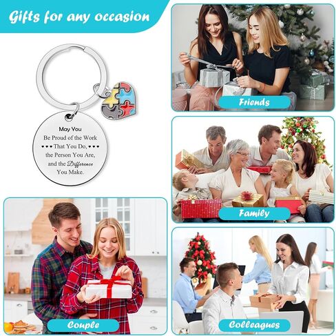 Dabihu Autism Teacher Appreciation Gifts for Women Men Thank You Keychain for ABA Therapist Special Education Teacher Gifts Autism Awareness Jewelry Retirement Christmas Birthday End of Term Gift in Saudi Arabia