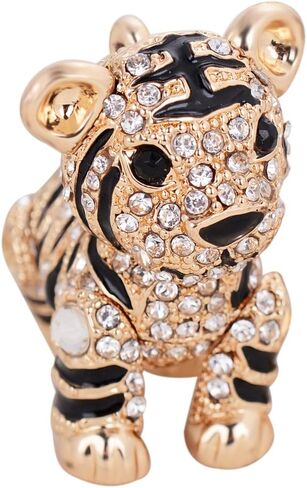 EASYA Cute Tiger Sparkling Charm Blingbling Keychain Crystal Rhinestone Pendant(White) in Kuwait