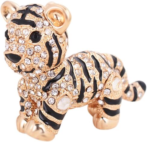EASYA Cute Tiger Sparkling Charm Blingbling Keychain Crystal Rhinestone Pendant(White) in Kuwait