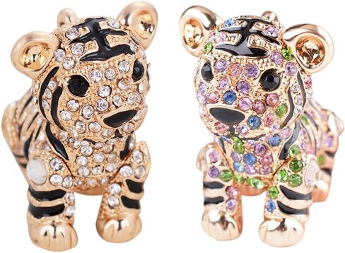 EASYA Cute Tiger Sparkling Charm Blingbling Keychain Crystal Rhinestone Pendant(White) in Kuwait