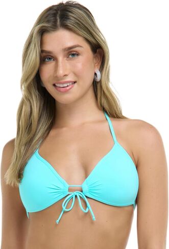 EIDON Women's Summer Solid Molded Cup Push Up Triangle Bikini Top Swimsuit in Saudi Arabia