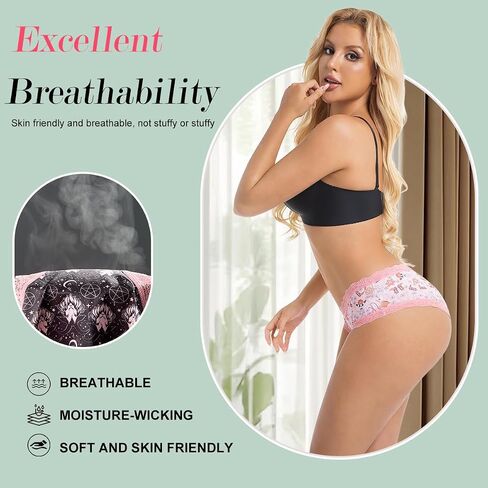 Women's Gothic Lingerie Set,Hipster Panties with Lace Trim,Sexy Lace Underwear for Women-Comfortable Panties in Saudi Arabia