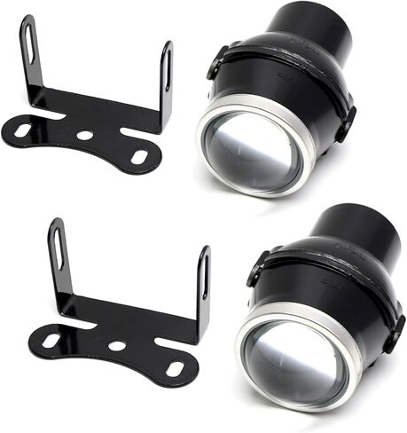 iJDMTOY Miniature 1.75-Inch Projector Fog Light Assembly w/ H3 Halogen Bulbs, Compatible with Most Car SUV Truck Bike Add-On Fog or Retrofit Lighting Purpose in Saudi Arabia