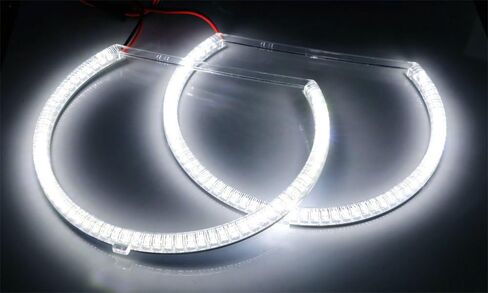 مجموعة كاملة من iJDMTOY مكونة من 4 حلقات 252-SMD LED مجموعة حلقات هالة عين الملاك مع سرج مرحل متوافق مع 2008-2014 دودج تشالنجر لايت التحديثية، زينون أبيض in Saudi Arabia