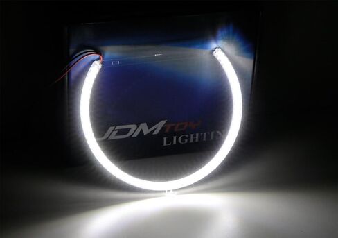 مجموعة كاملة من iJDMTOY مكونة من 4 حلقات 252-SMD LED مجموعة حلقات هالة عين الملاك مع سرج مرحل متوافق مع 2008-2014 دودج تشالنجر لايت التحديثية، زينون أبيض in Saudi Arabia