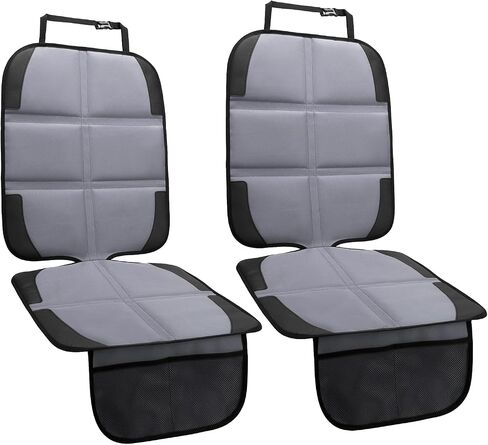 Car Seat Protector, 2 Pack Baby CarSeat Protector with Mesh Pockets & Non-Slip Backing 600D Durable Seat Cover Under Baby Child Car Seat, (Black, Standard) in Saudi Arabia