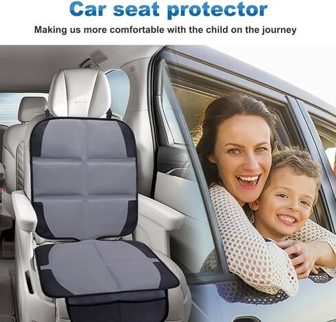 Car Seat Protector, 2 Pack Baby CarSeat Protector with Mesh Pockets & Non-Slip Backing 600D Durable Seat Cover Under Baby Child Car Seat, (Black, Standard) in Saudi Arabia