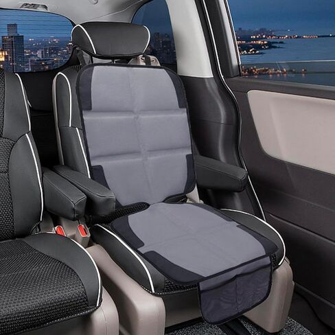 Car Seat Protector, 2 Pack Baby CarSeat Protector with Mesh Pockets & Non-Slip Backing 600D Durable Seat Cover Under Baby Child Car Seat, (Black, Standard) in Saudi Arabia