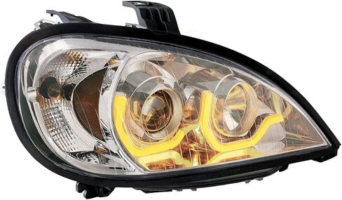 United Pacific 31188 Chrome Projection Headlight with Dual Function Light Bar (Passenger 1996-2018 Freightliner columbia) in Saudi Arabia