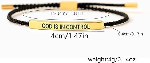 God is in Control Bracelet for Men Women Stainless Steel Adjustable Christian Bracelet Handmade Letter Braided Bracelet Inspirational Unique Gifts Jewelry in Saudi Arabia