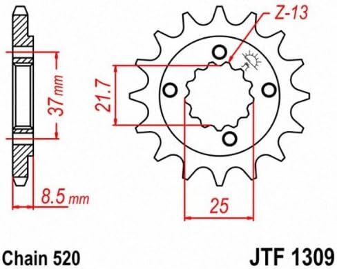 JT Sprockets JTF1309.15 15T Steel Front Sprocket in Saudi Arabia