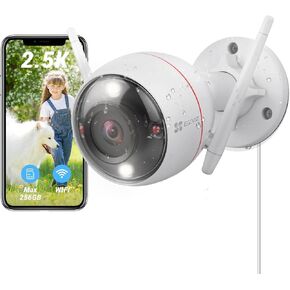 كاميرا أمان EZVIZ WiFi خارجية IP67 مقاومة للماء، 1080 بكسل مع رؤية ليلية ملونة، اكتشاف الأشخاص بالذكاء الاصطناعي، محادثة ثنائية الاتجاه، تنبيهات الحركة، ضغط فيديو H.265 | سي 3 دبليو برو in Kuwait