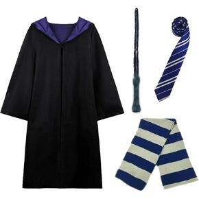 Wizard Costume Cosplay Set, Wizard Cloak Robe for Adults Teens, Wizarding Halloween Costume Accessories for Party in Kuwait