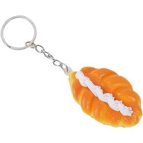مضحك للعصر الاسترخاء واقعية صغيرة الخبز الكرواسون المفاتيح لينة بولي PU مفتاح سلسلة حلقة حامل حقيبة العرافة محفظة قلادة in Kuwait