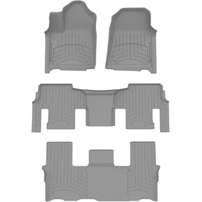 سجادات أرضية WeatherTech FloorLiner HP Custom Fit لسيارة Jeep Grand Wagoneer L، Wagoneer، Wagoneer L، Grand Wagoneer - مجموعة كاملة (441704-1-5-6IM)، أسود in Kuwait