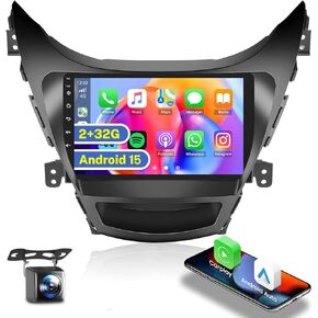2+32G Android 13 Car Stereo CarPlay Radio for Hyundai Elantra 2011-2013, 9'' HD Touch Screen with Android Auto, AHD Backup Camera, Mirror Link, GPS, WiFi, DSP in Kuwait