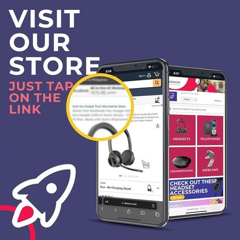 سماعة أذن ثنائية لاسلكية بتقنية البلوتوث من Poly Voyager 4320 UC (USB-A) إصدار الفرق مع حامل شحن - حزمة Teck العالمية مع قماش من الألياف الدقيقة - هاتف مكتبي، كمبيوتر شخصي/Mac، يعمل مع Zoom، RingCentral، 8x8، Vonage in Kuwait