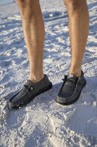 Heydude Wally Stretch Sox Wide Black/White Size 13 ، أحذية رجال ، متسكعون ، مريحون وخفيفون الوزن in Saudi Arabia