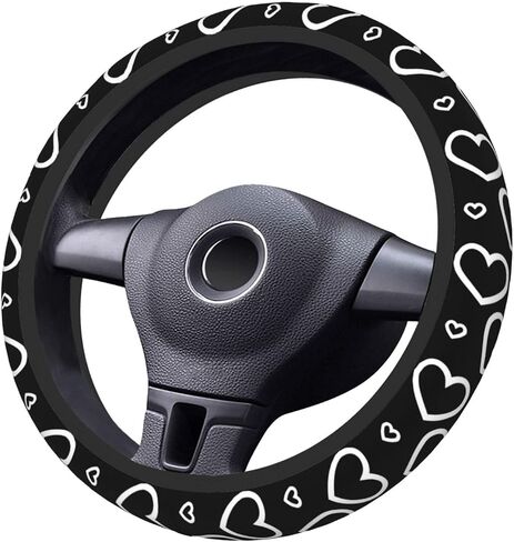 Generic Car Steering Wheel Cover Universal Neoprene Anti Slip Car Accessories Decorative Wheel Protector 15 Inch - Heart in Saudi Arabia