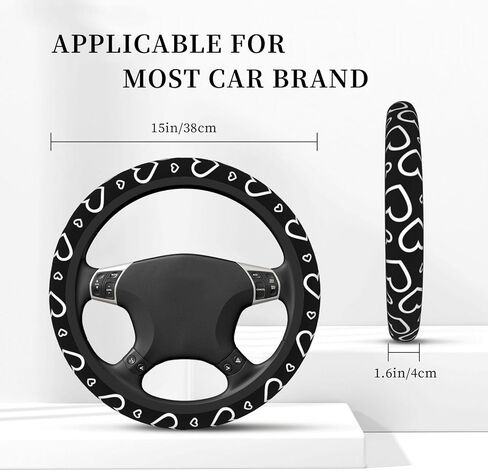 Generic Car Steering Wheel Cover Universal Neoprene Anti Slip Car Accessories Decorative Wheel Protector 15 Inch - Heart in Saudi Arabia