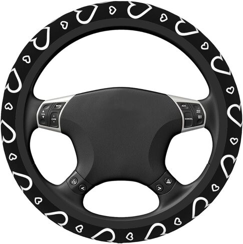 Generic Car Steering Wheel Cover Universal Neoprene Anti Slip Car Accessories Decorative Wheel Protector 15 Inch - Heart in Saudi Arabia