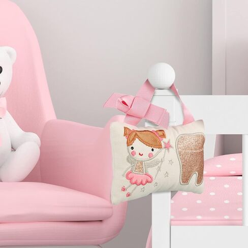 Qunclay Tooth Fairy Pillow with Pocket Kids Tooth Pillow Tooth Keepsake Pouch Tooth Fairy Gifts for Girl and Boy, 3.9 x 5.9 Inches (Cute Style) in Saudi Arabia
